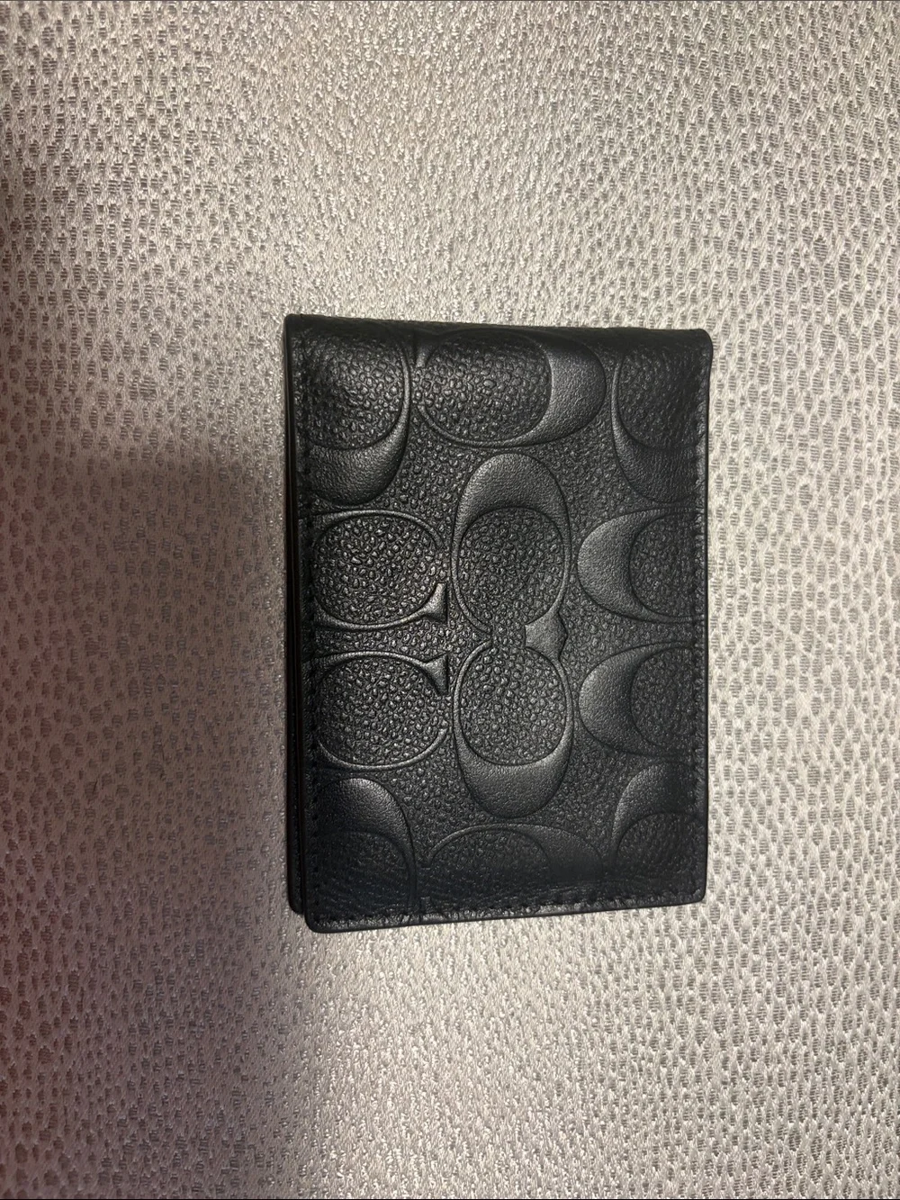 Coach Men's Black Embossed Leather Card Case